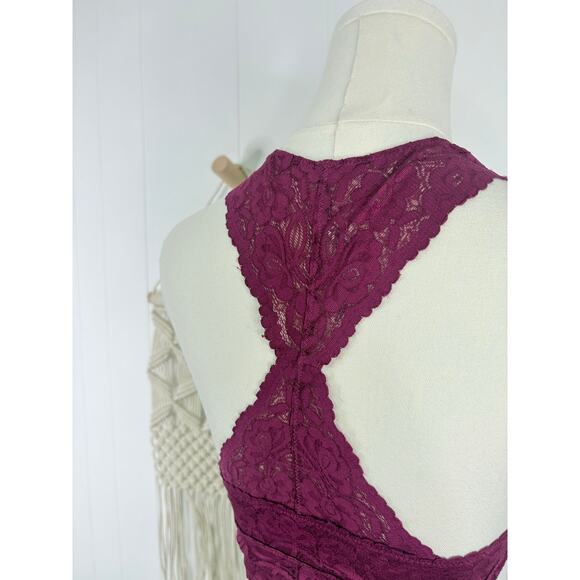 Intimately Free People Galloon Lace Racerback Bralette Womens Small Grape Purple - Picture 7 of 10